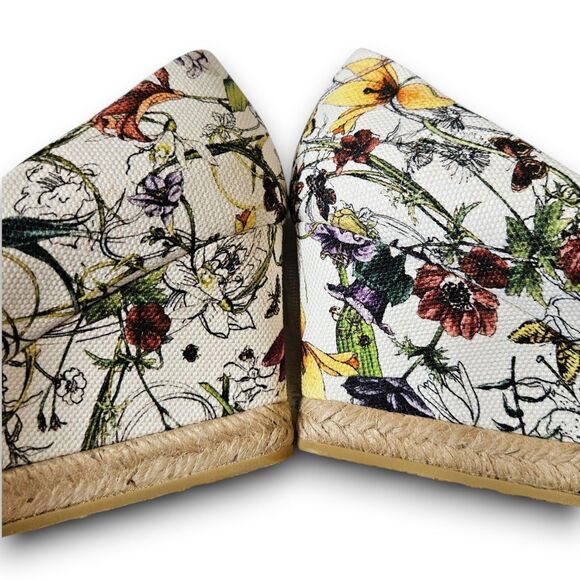 Gucci - Floral Canvas & Peep Toe Wedge Espadrilles w/ Box, Size EU 36 or US 5.5 - Picture 8 of 14